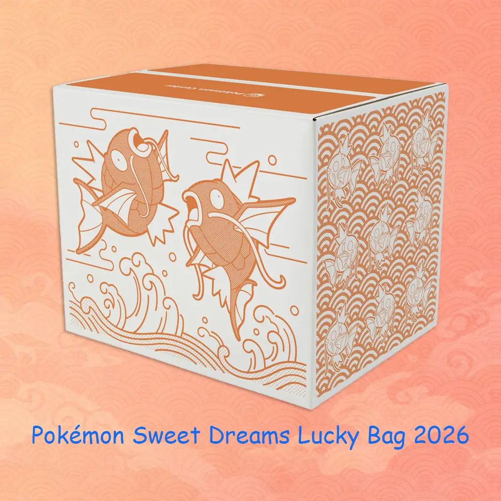 Pokémon Good Dreams Lucky Bag 2026 gift box with Magikarp themed design
