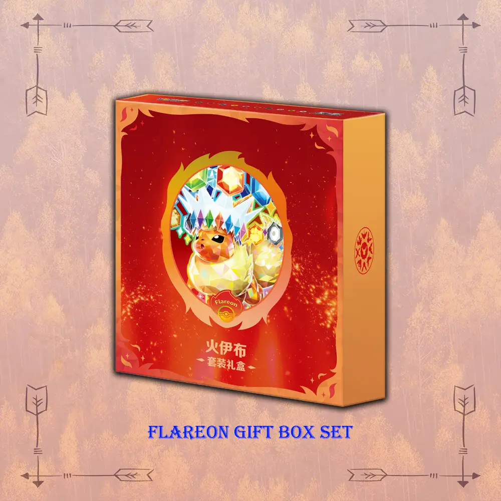 Chinese Pokemon Flareon Gift Box Set with Eevee Evolutions collectible packaging