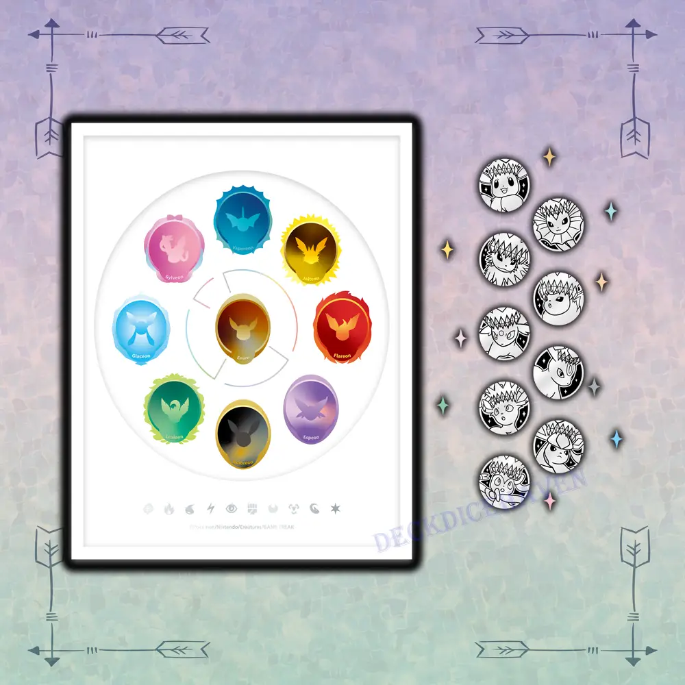 Pokemon TCG Eevee & Eeveelutions Coin Display Frame Set front view