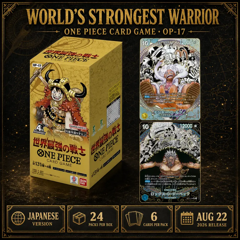 Japanese ONE PIECE OP-17 Booster Packs The World's Strongest Warriors